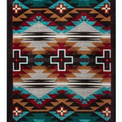 American Dakota Textiles Trader Collection: Rustic Cross Electric Area Rugs
