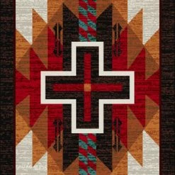 American Dakota Textiles Trader Collection: Rustic Cross Electric Area Rugs