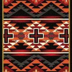 American Dakota Textiles Decor Trader Collection: Rustic Cross Black Area Rugs