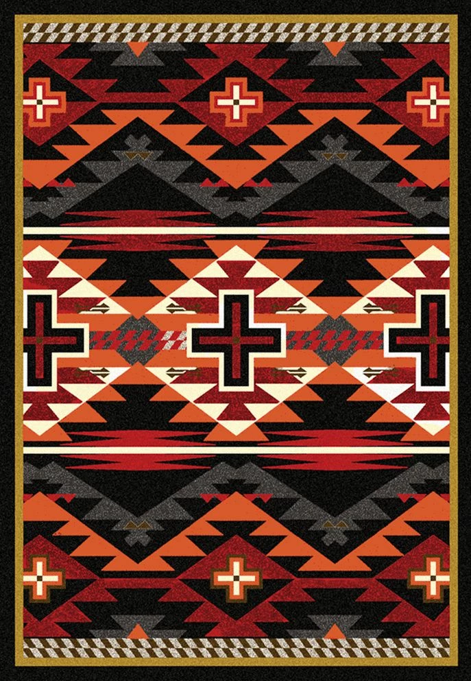 American Dakota Textiles Decor Trader Collection: Rustic Cross Black Area Rugs 3 American Dakota Textiles Decor Trader Collection: Rustic Cross Black Area Rugs