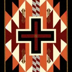 American Dakota Textiles Decor Trader Collection: Rustic Cross Black Area Rugs