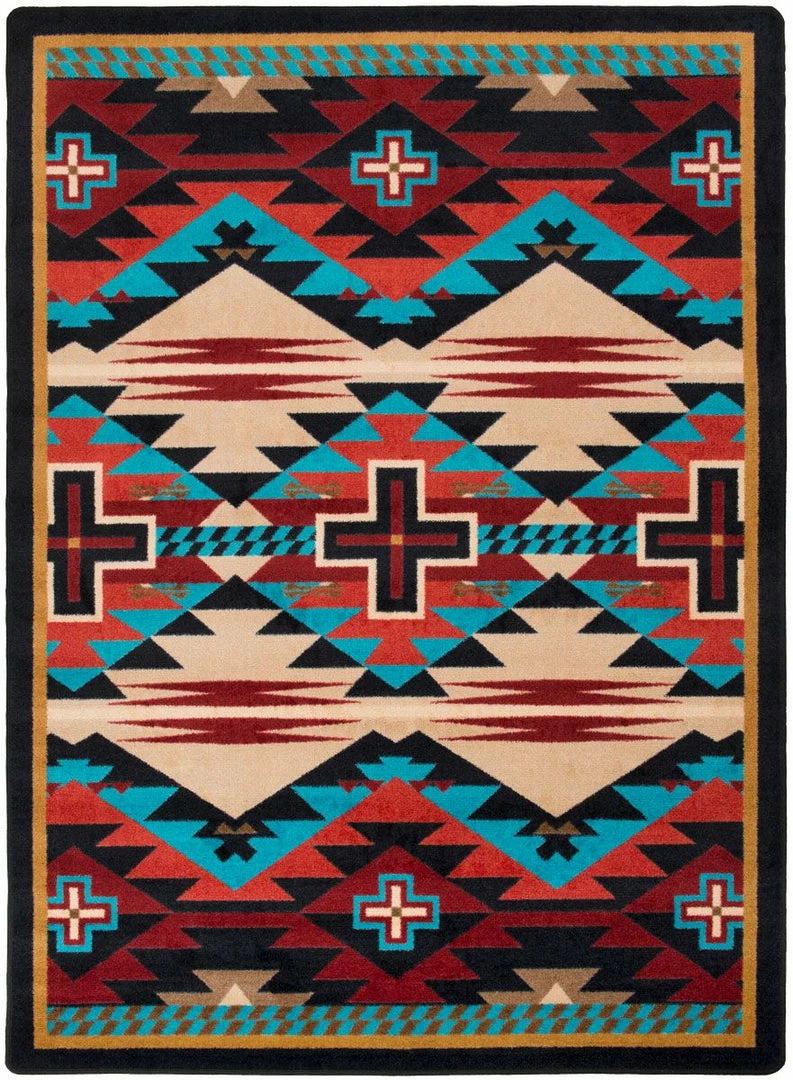 American Dakota Textiles Decor Trader Collection: Rustic Cross Blue Area Rugs 3 American Dakota Textiles Decor Trader Collection: Rustic Cross Blue Area Rugs