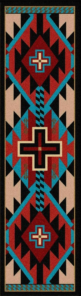 American Dakota Textiles Decor Trader Collection: Rustic Cross Blue Area Rugs 4 American Dakota Textiles Decor Trader Collection: Rustic Cross Blue Area Rugs