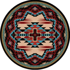 American Dakota Textiles Decor Trader Collection: Rustic Cross Blue Area Rugs 8 American Dakota Textiles Decor Trader Collection: Rustic Cross Blue Area Rugs