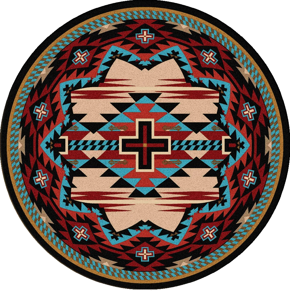 American Dakota Textiles Decor Trader Collection: Rustic Cross Blue Area Rugs 5 American Dakota Textiles Decor Trader Collection: Rustic Cross Blue Area Rugs