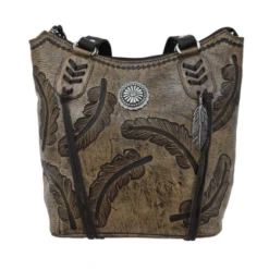 American West Handbags American West Handbag Sacred Bird Collection: Leather Zip Top Bucket Tote
