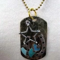OutWest Shop Necklace Dog Tag Boot Star Ladies'
