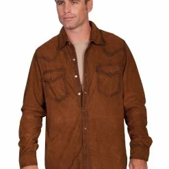 Scully Leather Company Men's Leather Jacket Collection: Scully Western Shirt Jacket, Pearl Snap Front