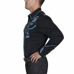 Scully Leather Company Men's Vintage Western Shirt Collection: Scully Embroidery With Studs