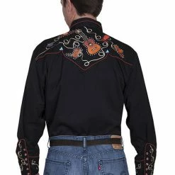 Scully Leather Company Men's Vintage Western Shirt Collection: Scully Boots & Guitars