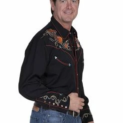 Scully Leather Company Men's Vintage Western Shirt Collection: Scully Boots & Guitars