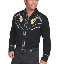 Scully Leather Company Men's Vintage Western Shirt Collection: Scully Cars & Guitars