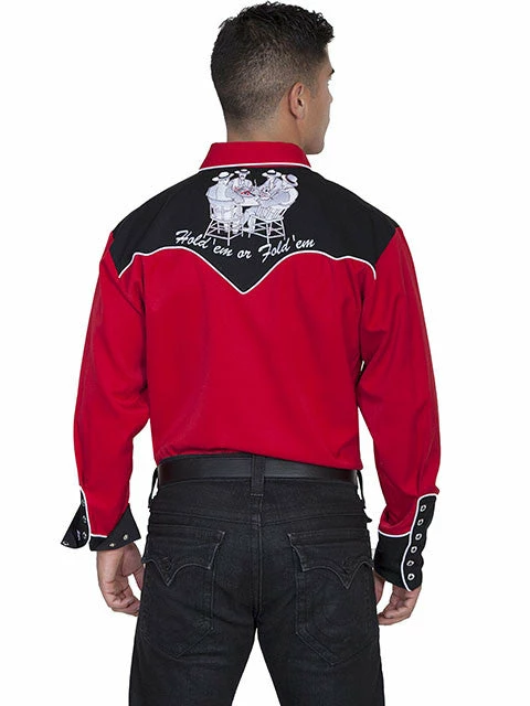 Scully Leather Company Men's Vintage Western Shirt Collection: Scully Hold Em Fold Em 4 Scully Leather Company Men's Vintage Western Shirt Collection: Scully Hold Em Fold Em