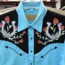 Scully Leather Company Men's Vintage Western Shirt Collection: Scully Lucky Horseshoes And Roses 10 Scully Leather Company Men's Vintage Western Shirt Collection: Scully Lucky Horseshoes And Roses