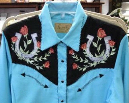 Scully Leather Company Men's Vintage Western Shirt Collection: Scully Lucky Horseshoes And Roses 6 Scully Leather Company Men's Vintage Western Shirt Collection: Scully Lucky Horseshoes And Roses