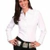 Scully Leather Company Women's Vintage Western Shirt Collection: Scully Gunfighter White