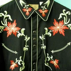 Scully Leather Company Men's Vintage Western Shirt Collection: Scully Floral Classic Design
