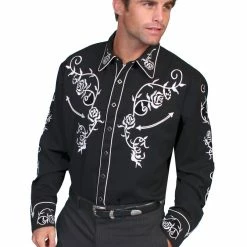Scully Leather Company Men's Vintage Western Shirt Collection: Scully Roses On The Vine