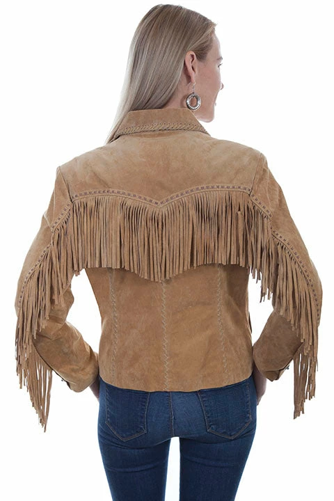 Scully Leather Company Ladies' Women's Leather Jacket Collection Suede: Scully Western Fringe Whip Stitched 4 Scully Leather Company Ladies' Women's Leather Jacket Collection Suede: Scully Western Fringe Whip Stitched