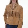 Scully Leather Company Ladies' Women's Leather Jacket Collection Suede: Scully Western Fringe Whip Stitched