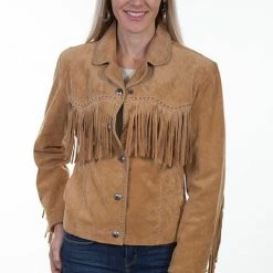 Scully Leather Company Ladies' Women's Leather Jacket Collection Suede: Scully Western Fringe Whip Stitched