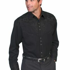 Scully Leather Company Men's Vintage Western Shirt Collection: Scully Gunfighter Black