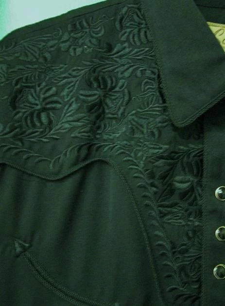 Scully Leather Company Men's Vintage Western Shirt Collection: Scully Gunfighter Black 6 Scully Leather Company Men's Vintage Western Shirt Collection: Scully Gunfighter Black