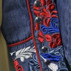Scully Leather Company Women's Vintage Western Shirt Collection: Scully Gunfighter Denim & Multi Color Ladies'
