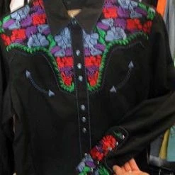 Scully Leather Company Men's Vintage Western Shirt Collection: Scully Gunfighter Black & Multi Color