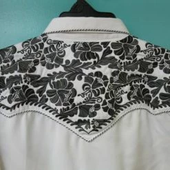 Scully Leather Company Men's Vintage Western Shirt Collection: Scully Gunfighter White & Pewter