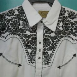 Scully Leather Company Men's Vintage Western Shirt Collection: Scully Gunfighter White & Pewter