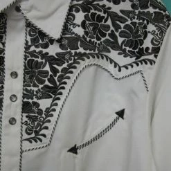 Scully Leather Company Men's Vintage Western Shirt Collection: Scully Gunfighter White & Pewter