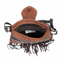 Scully Leather Company Western Shoulder Bag With Suede And Leather Fringe Ladies'