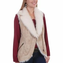 Scully Leather Company Ladies' Women's Honey Creek Outerwear Collection: Vest Faux Fur Shearling Zip Front