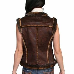 Scully Leather Company Women's Honey Creek Outerwear Collection: Faux Fur Vest, Shearling, Faux Leather