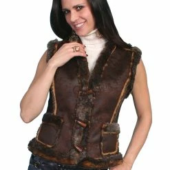 Scully Leather Company Women's Honey Creek Outerwear Collection: Faux Fur Vest, Shearling, Faux Leather