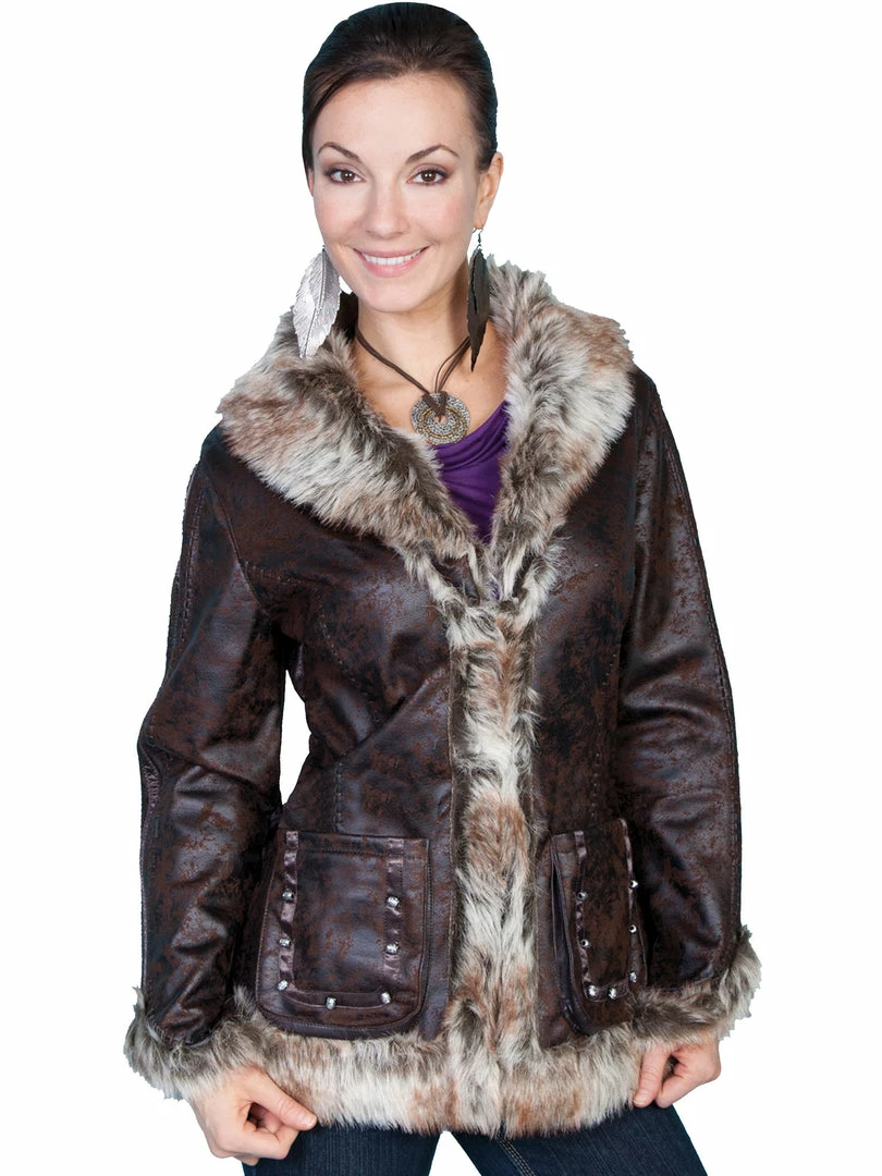 Scully Leather Company Women's Honey Creek Outerwear Collection: Faux Fur Jacket, Shearling 3 Scully Leather Company Women's Honey Creek Outerwear Collection: Faux Fur Jacket, Shearling