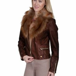 Scully Leather Company Women's Honey Creek Outerwear Collection: Faux Fur Jacket With Zippers Ladies'