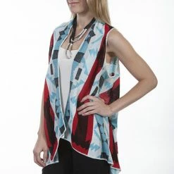 Scully Leather Company Ladies' Women's Honey Creek Vest Collection: Western Geometric Print