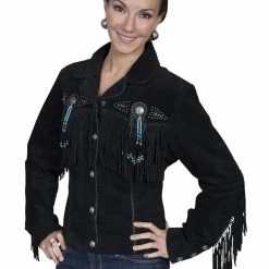 Scully Leather Company Ladies' Women's Leather Jacket Collection Suede: Scully Western Frontier Fringe