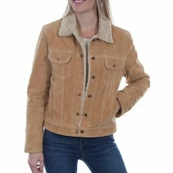 Scully Leather Company Women's Leather Jacket Collection Suede: Scully Western Jean Shearling Ladies'