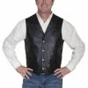 Scully Leather Company Men's Leather Vest Collection: Scully Western Style, Lapel W Snaps