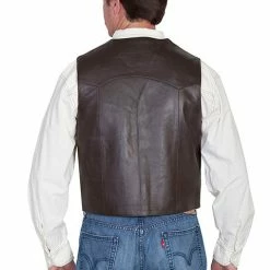 Scully Leather Company Men's Leather Vest Collection: Scully Western Style, Lapel W Snaps