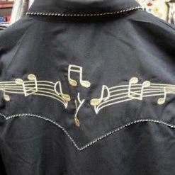 Scully Leather Company Men's Vintage Western Shirt Collection: Scully Gold Musical Notes