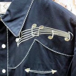 Scully Leather Company Men's Vintage Western Shirt Collection: Scully Gold Musical Notes
