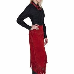 Scully Leather Company Ladies' Women's Leather Collection Skirt: Scully Western Suede Fringe Wrap