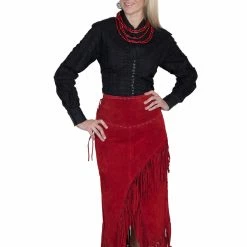 Scully Leather Company Ladies' Women's Leather Collection Skirt: Scully Western Suede Fringe Wrap