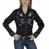 Scully Leather Company Ladies' Women's Vintage Western Shirt Collection: Scully Skulls & Roses