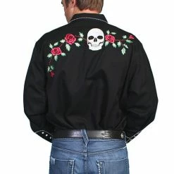 Scully Leather Company Men's Vintage Western Shirt Collection: Scully Skulls & Roses