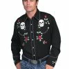 Scully Leather Company Men's Vintage Western Shirt Collection: Scully Skulls & Roses